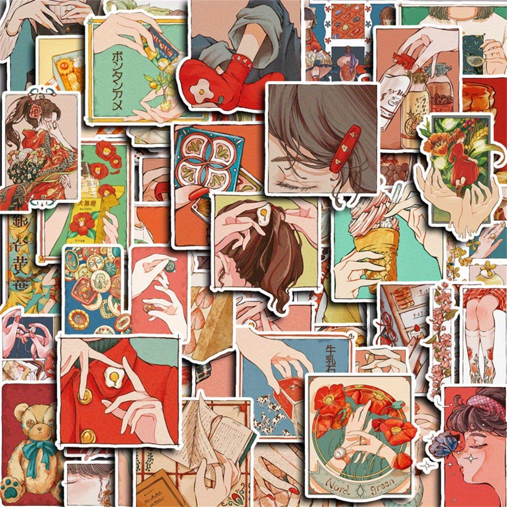 Japanese Lifestyle Store - 50 Adesivos Estilo Vintage Tradicional Japonês: