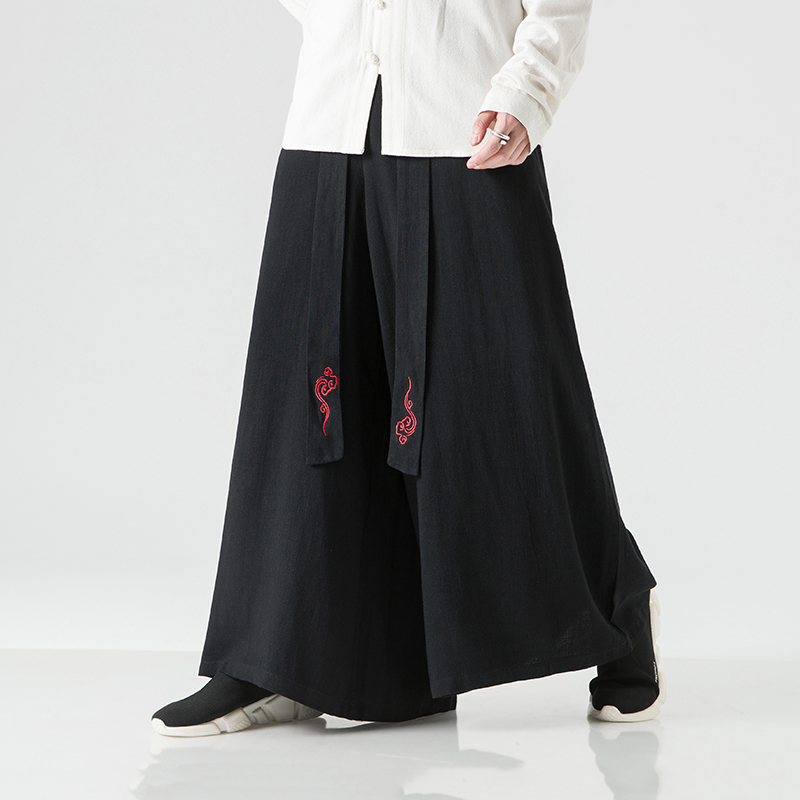 Kimono Yukata Cotton - Homens calças de perna larga japonês