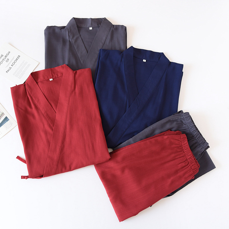 Kimono Yukata Cotton - 2 peças homens roupas tradicionais japonesas