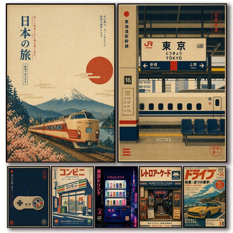Japanese Lifestyle Store - Pôster de Lona Vintage Japonês Tradicional: