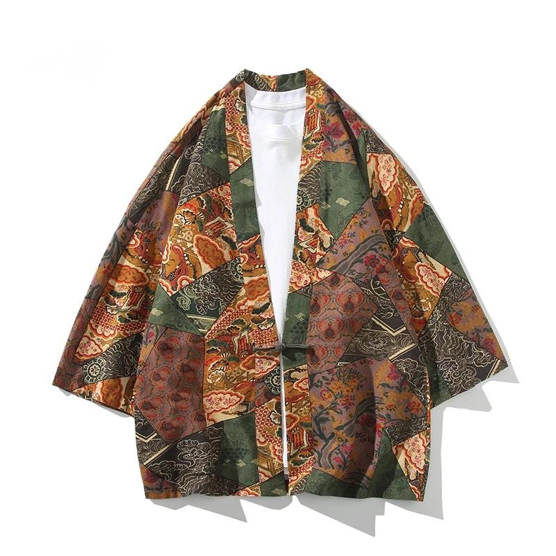 Kimono Yukata Cotton - Estilo étnico impressão yukata moda masculina