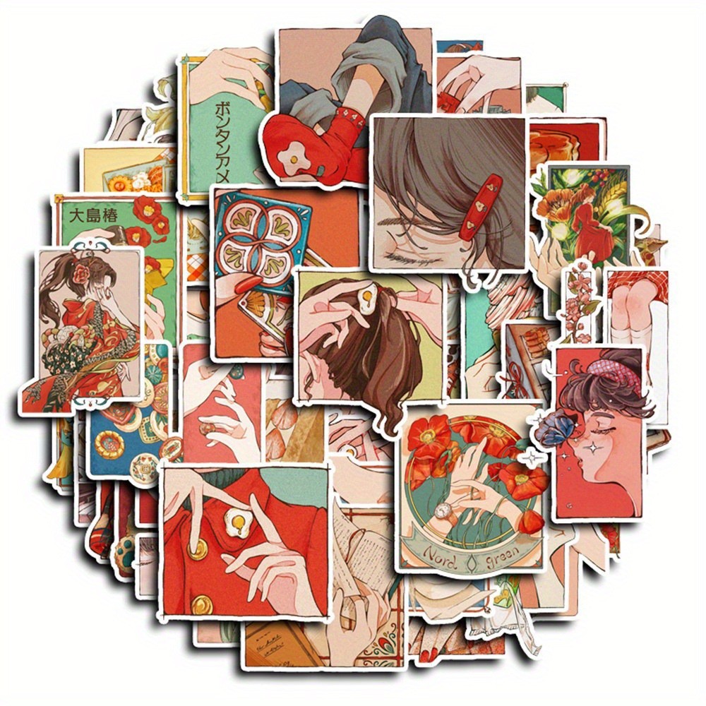 50 Adesivos Estilo Vintage Tra - Japanese Lifestyle Store avaliação e preço