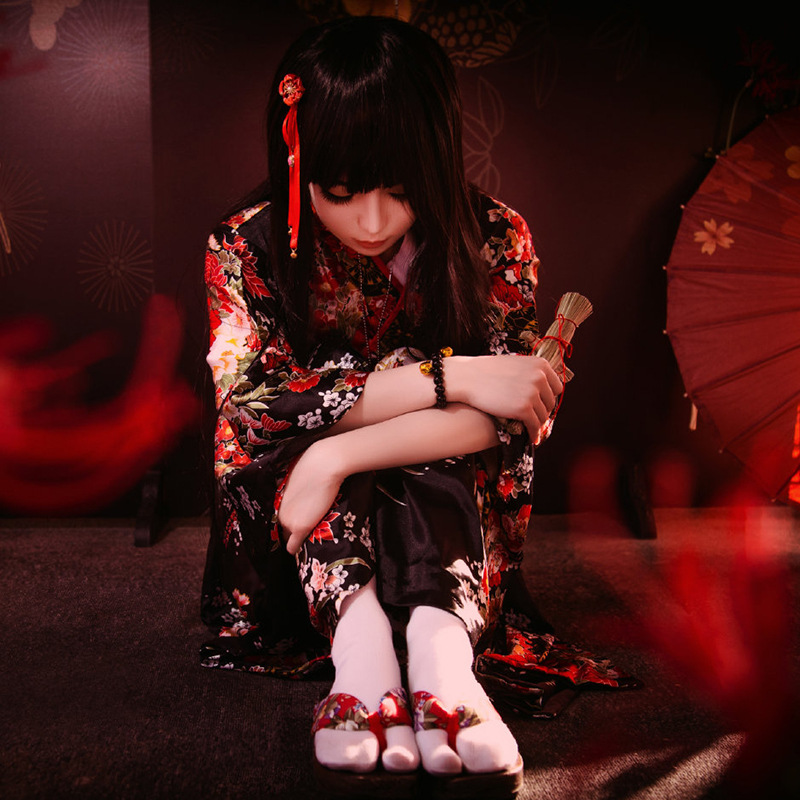 Anime jigoku shoujo cosplay en - Kimono Yukata Cotton avaliação e preço